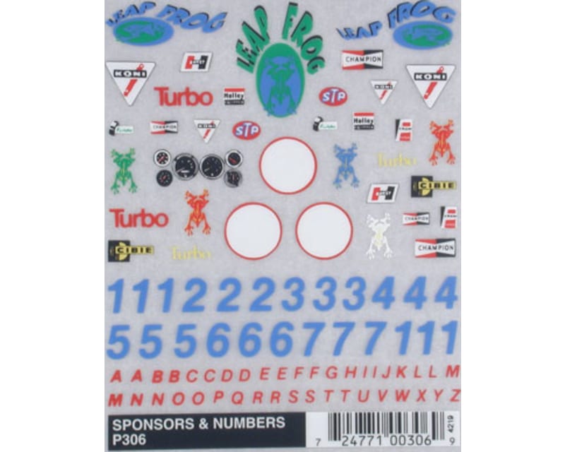 Dry Transfer Decals Sponsors & Numbers