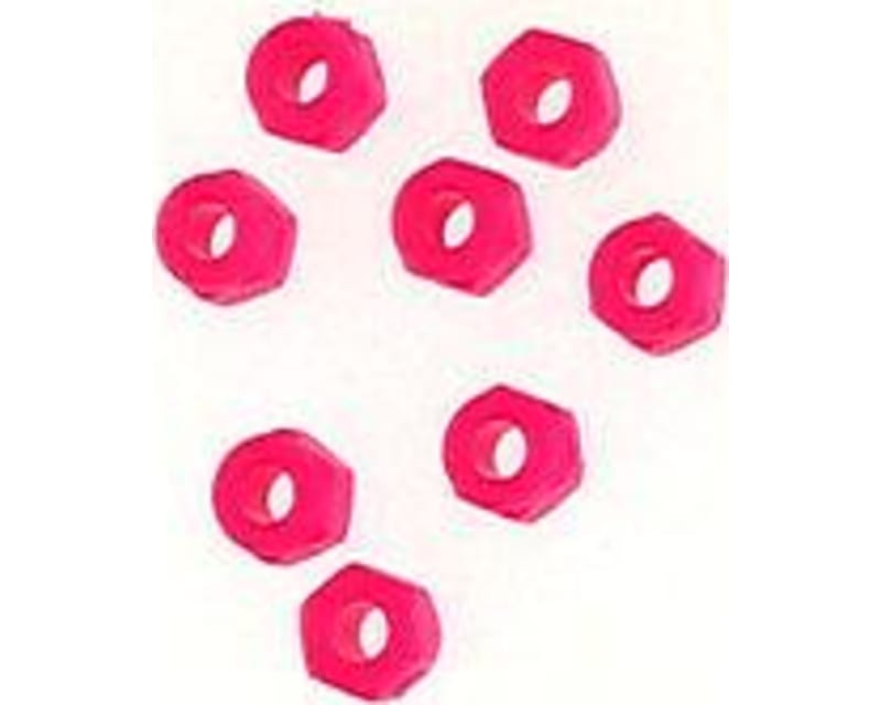 Neon pink 3mm lock nut (8)