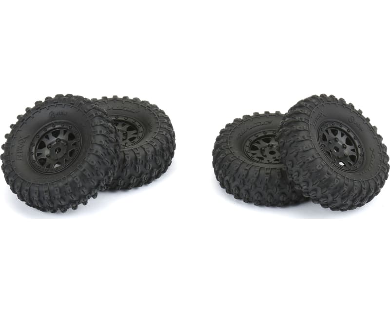 1/24 Hyrax F/R 1.0 Trs Mountd 7mm Black Impulse -(four) SCx24