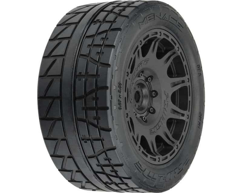 Menace HP 5.7 inches Street BELTED Tires Mounted on Raid Black 8