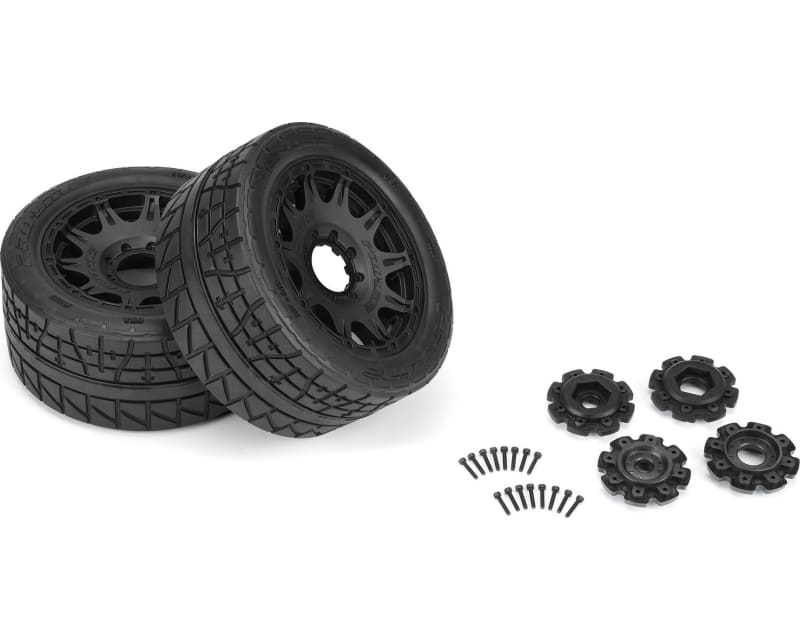 Tap to zoom Menace HP 5.7 inches Street BELTED Tires Mounted on Raid Black 8