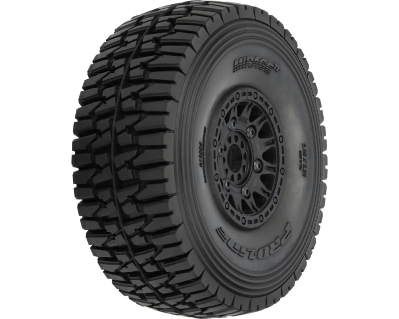 1/7 Mirage TT Front/Rr MT Tires Mounted 17mm Black Raid 2