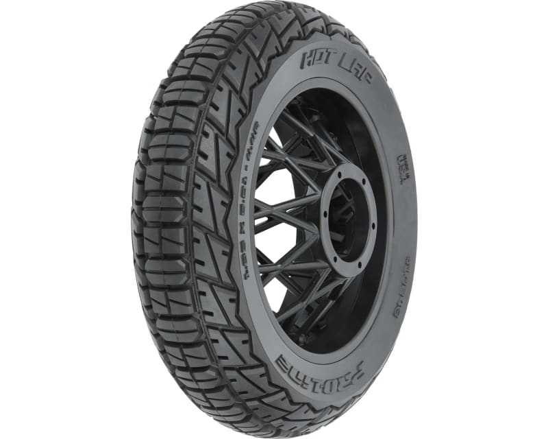 Hot Lap S3 Motorcycle Rear Tire Mounted on Black Supermoto Wheel