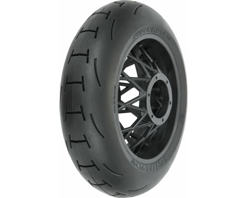 Supermoto V2 S3 Rear Tire Mounted on Black Supermoto Wheel for P photo