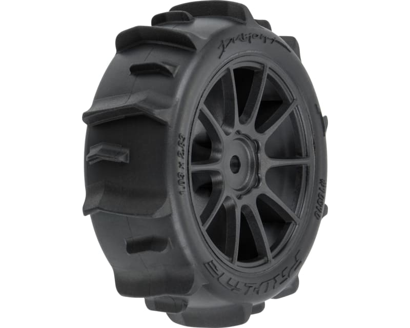 Dumont F/R Tires Mounted 12mm Hex Black Mach 10 4 for Arrma Typh photo