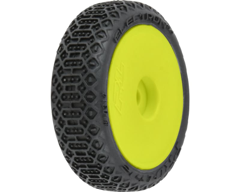 Electron 2.0 F/R Tires Mounted 7mm Yellow 4 for Losi Micro-B