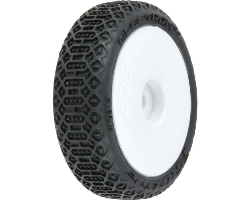 Electron 2.0 F/R Tires Mounted 7mm White 4 for Losi Micro-B