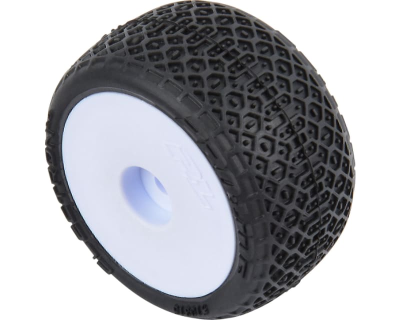 Electron 2.0 F/R Tires Mounted 7mm White 4 for Losi Micro-T