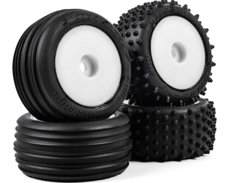 Edge Front / Step Pin Rear Tires Mounted 7mm White 4 : Losi Micr