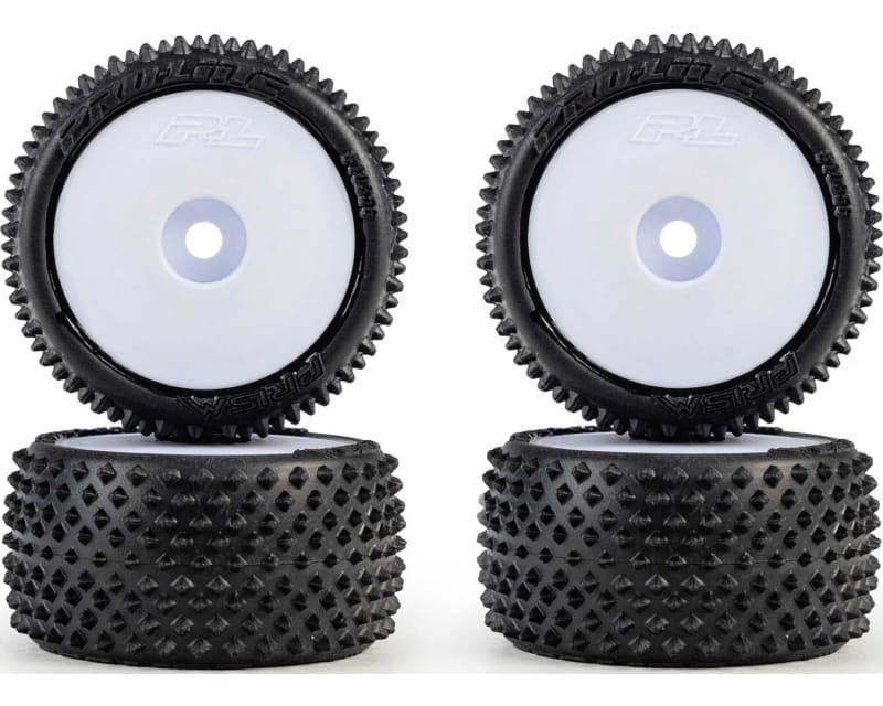 Tap to zoom Prism F/R Carpet Tires Mounted 7mm White 4 : Losi Micro-T