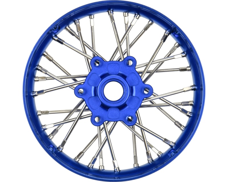 Pro-Spec Aluminum V2 Bead Front Wheel Assembled Blue for Losi Pr photo