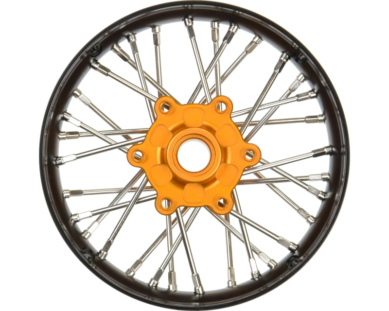 Pro-Spec Aluminum V2 Bead Front Wheel Assembled Black/Gold for L photo