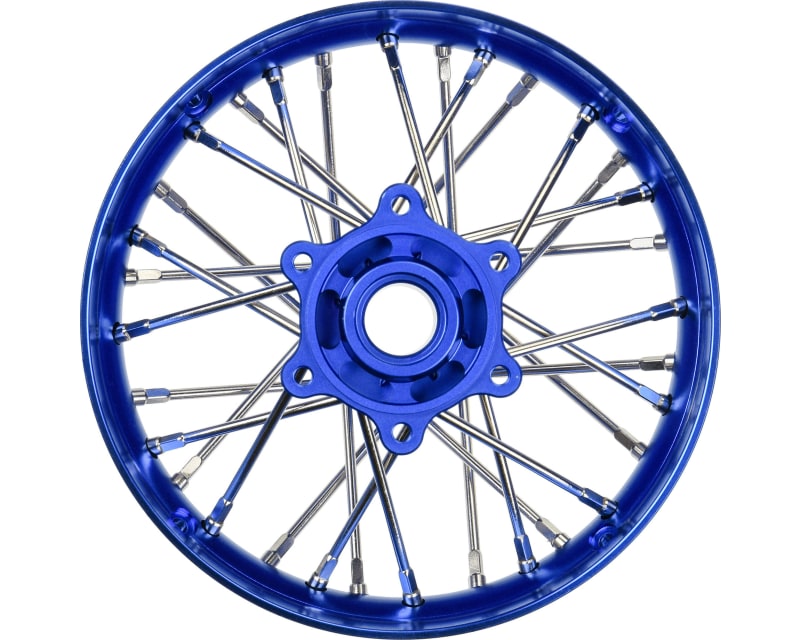 Pro-Spec Aluminum V2 Bead Rear Wheel Blue/Blue 1 : Losi Promoto- photo