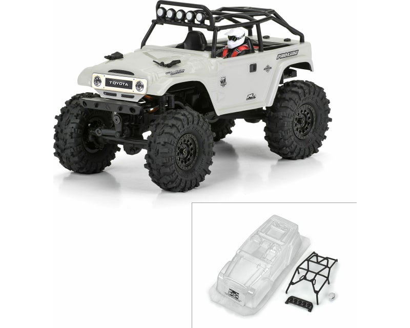 1979 Toyota Land Cruiser FJ40 Clear Body with Trail Cage for Axi