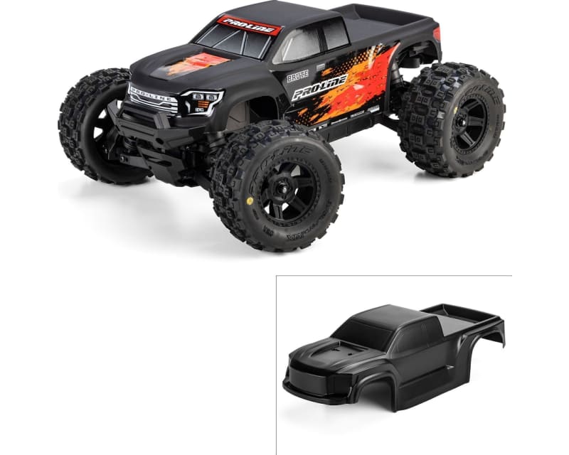Pre-Cut/Pre-Painted Brute Truck Matte Black Body: Traxxas Mini M