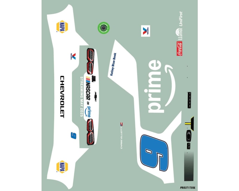 Tap to zoom Elliott #9 Amazon Prime 2025 Body for Losi NASCAR