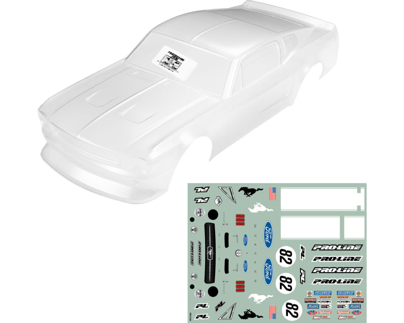Tap to zoom Pre-Cut 1968 Ford Mustang Clear VTA Body for Losi NASCAR