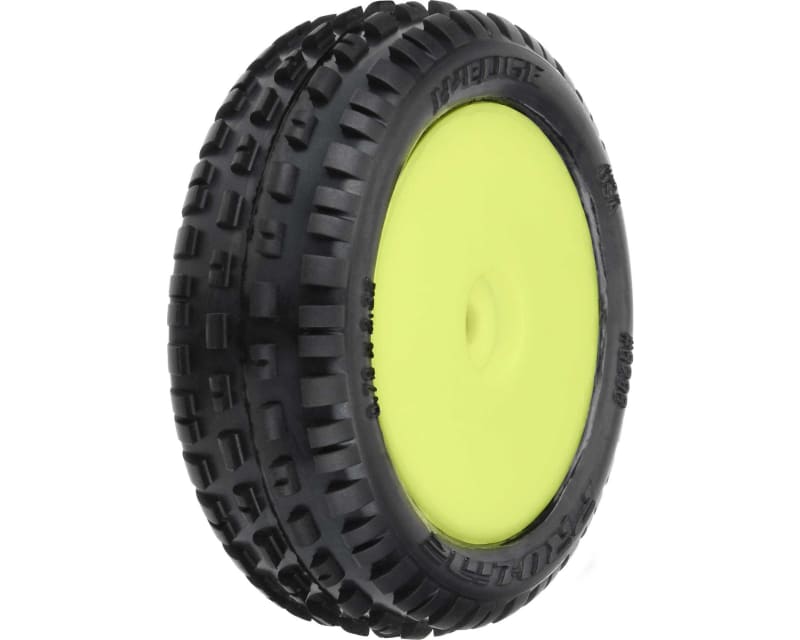 Wedge Carpet Tires Mounted Yellow Mini-B Front (2)