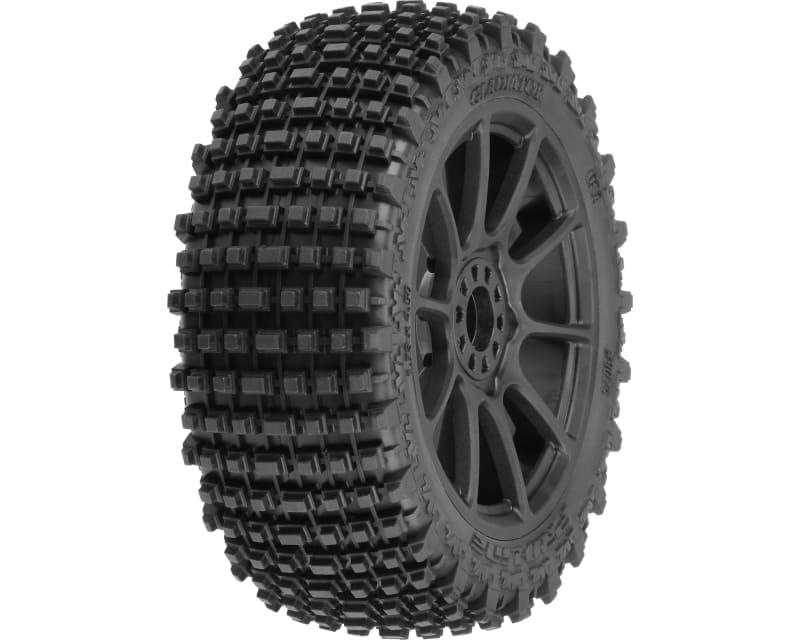 1/8 Gladiator M2 Front/Rr BgyTire Mounted Black Mach 10 2