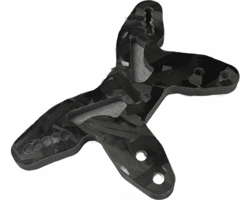 R1WURKS (LD3 Series) Front Carbon Fiber Shock Tower Matte Forged