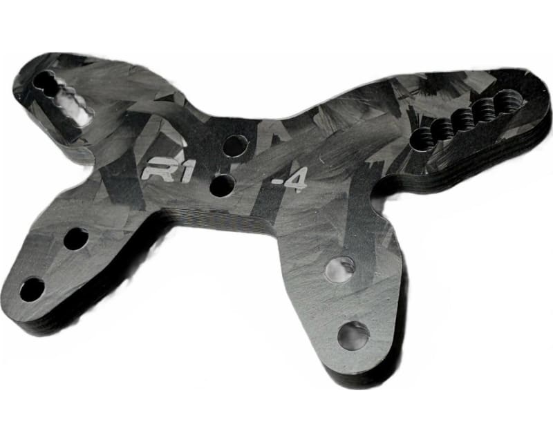 Tap to zoom R1WURKS (LD3 Series) Front Carbon Fiber Shock Tower -4mm Matte