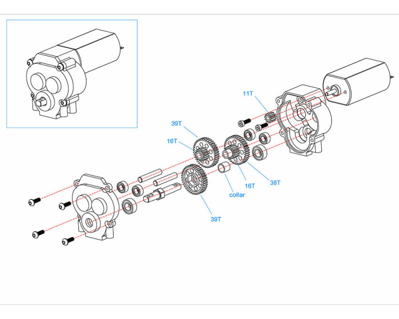 Ultra low range 20.5:1 Steel gear set Ascent 18