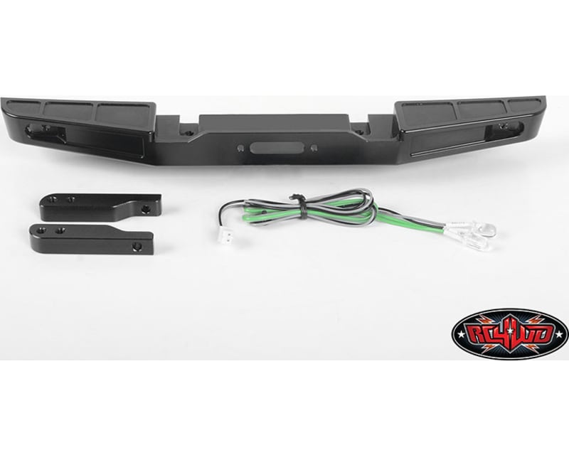 Tap to zoom Front Winch Bumper W/LED Lights for TRX-4 79 Bron Black