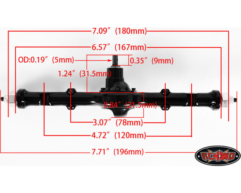 The Ultimate Scale 1.9 Yota Cast Straight Rear Axles