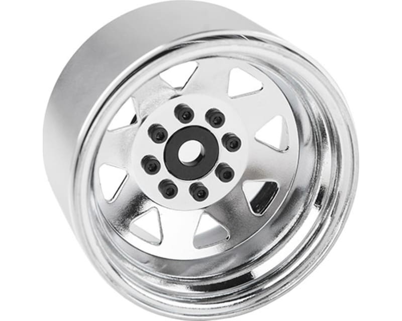 8 Lug Deep Dish Wagon 1.9 Steel Stamped Beadlock Wheels Chrome 4 photo