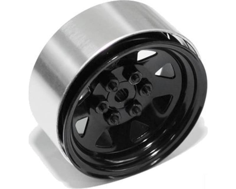 6-Lug Wagon 1.9 Stamped Beadlock Wheels Black (4)