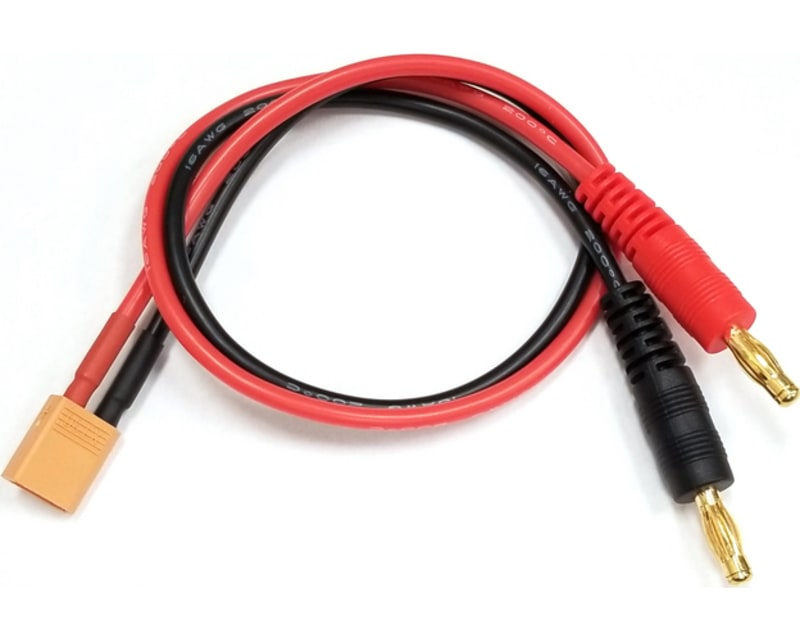 Charger Adapter: Male Xt30 to Male 4mm Bullets- 300mm Wire