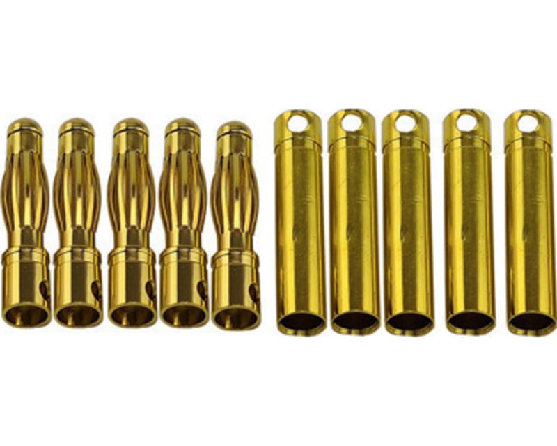 4mm Gold Plated Banana Plugs, Male & Female 5 Pair