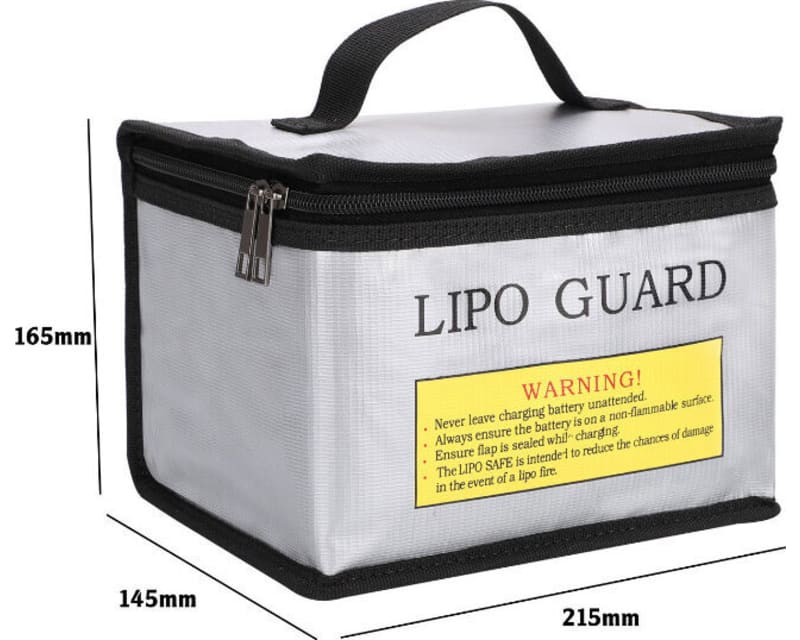 LiPo Battery Charging Safety Bag 215x145x165mm with Zipper