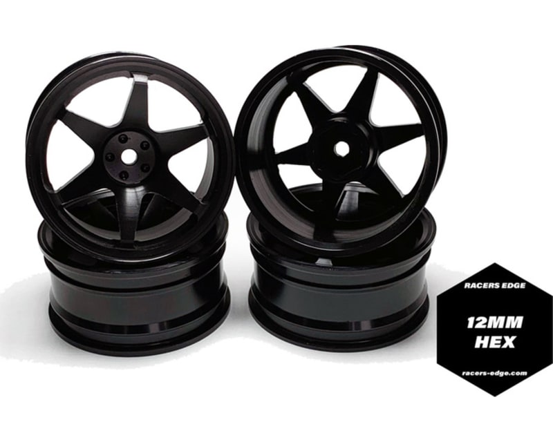 1:10 On-Road Drifting Car Wheels 6v Style Black Anodized Alumi