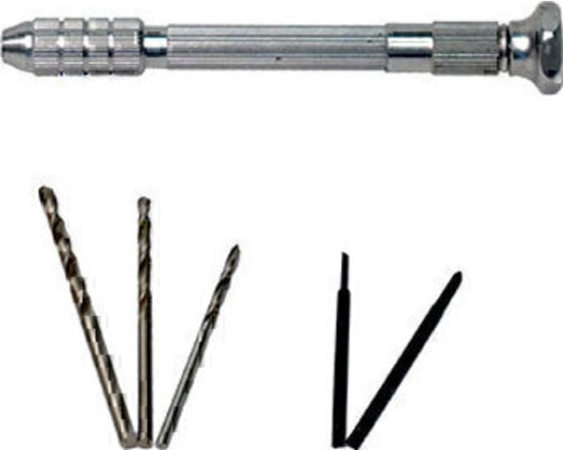 Pin Vise Miniature Drill Set with 5 Bits