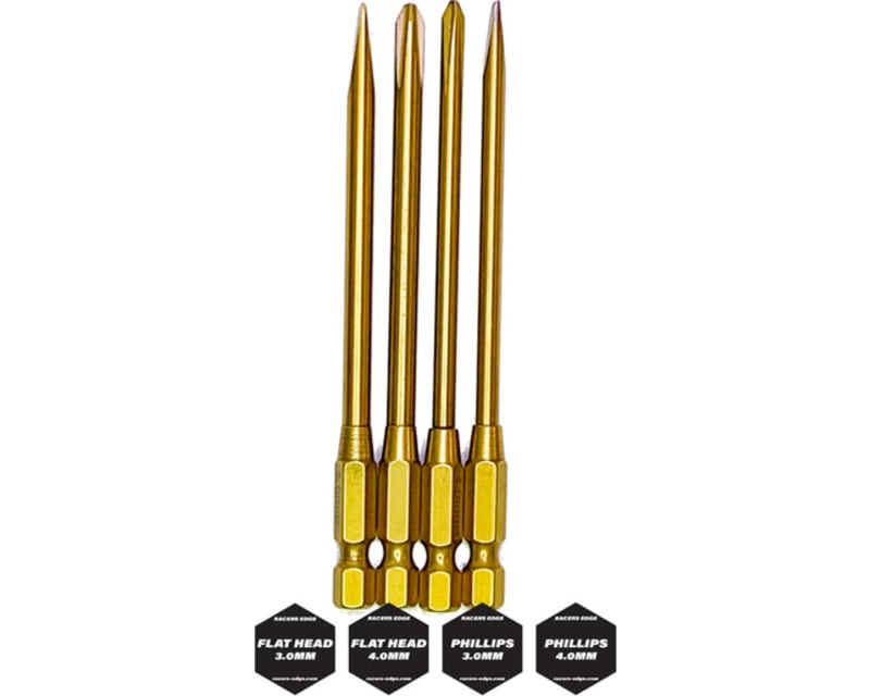 Titanium Phillips & Flat Tips Power Tool Replacements 4 pieces