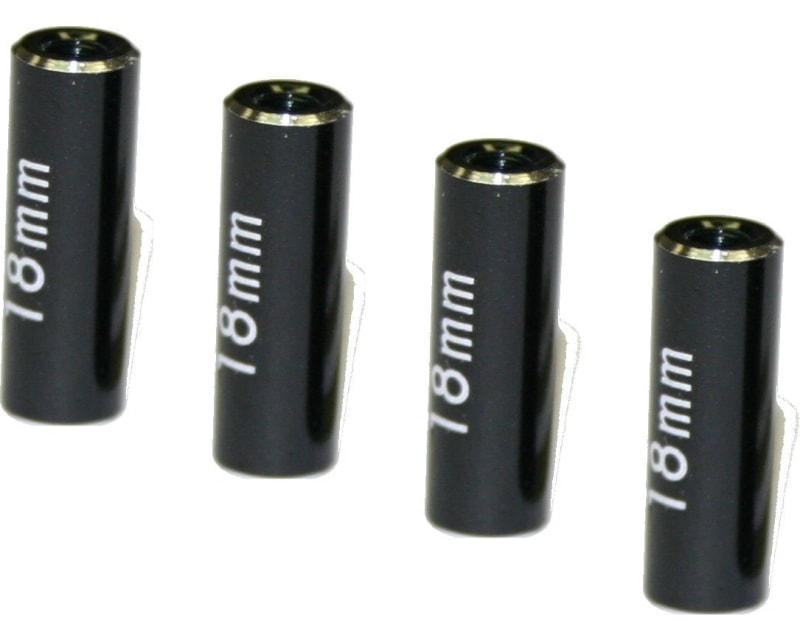 Aluminum Standoff Post Link 6x18mm w/ M3 Threads (Black)(4)