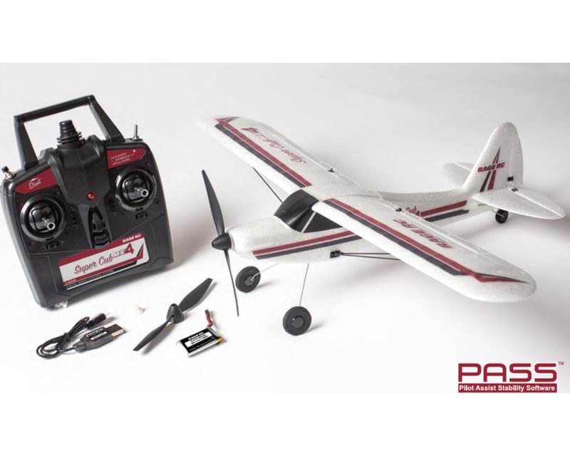 Super Cub Mx4 Micro Ep 4-Channel Rtf Airplane with Pass System