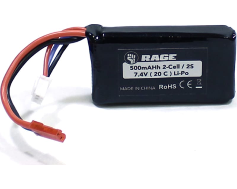7.4V 2S 500mAh LiPo Battery w/