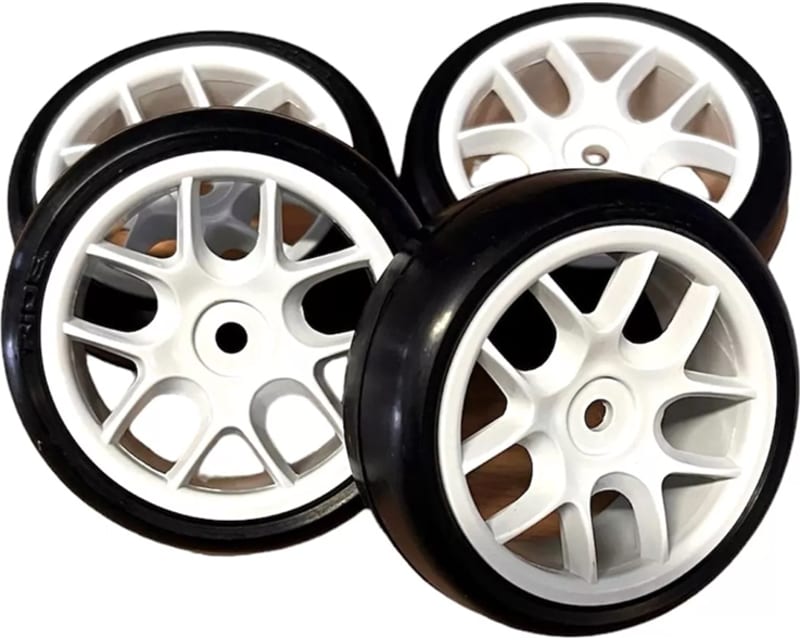Ride 1:10 Belted TR09 Slick Tyres 10 Spoke - White