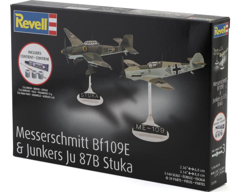 Tap to zoom 1/144 Messerschmitt Bf109e & Junkers Ju 87b Stuka Plastic Model