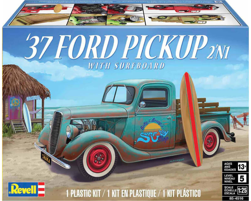 1/25 37 F0rd Pickup 2n1 W/ Surfboard photo