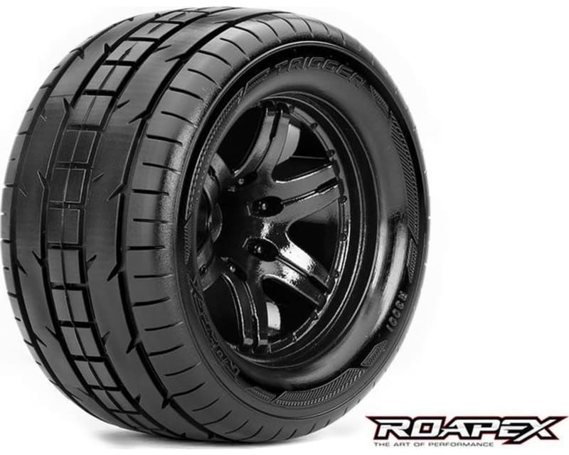 Trigger 1:10 Monster Truck Tire Black Wheel with 0 Offest 12mm H