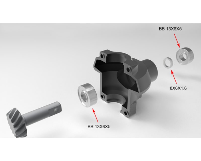 Heavy Duty CNC Aluminum Outer Diff Case Black Revo