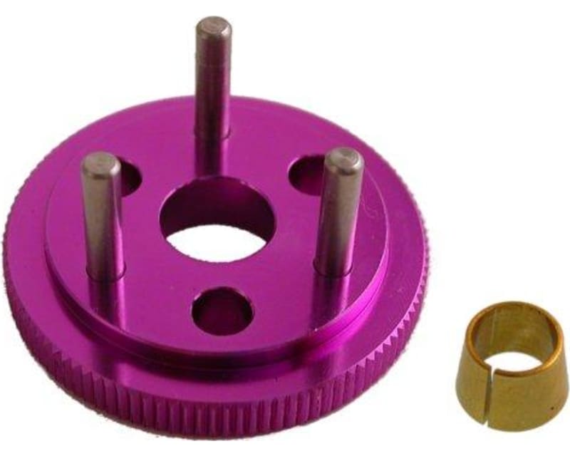 Tap to zoom discontinued HPI Savage Purple Aluminum vented 3 Shoe FlyWheel 3