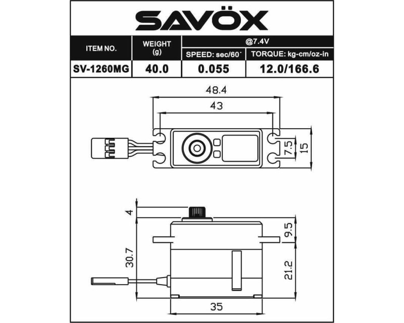 1:12 scale Servo 0.055/167@ 7.4v Aluminum Case