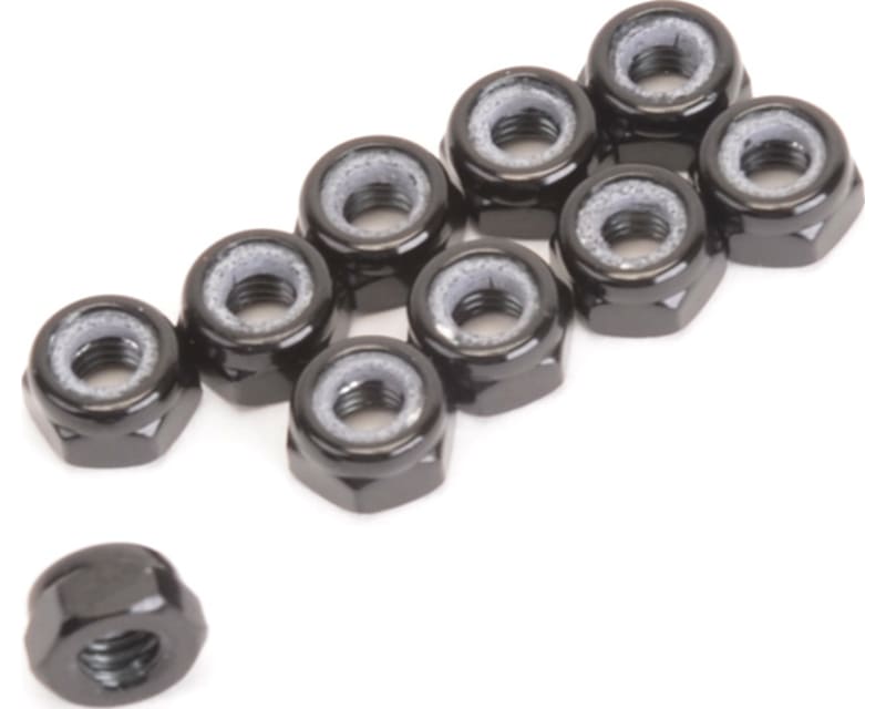 M3 alum Nyloc Nuts-Low Profile-Black Pk10