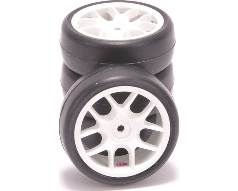 Ride 1/10 Belted TR09 Slick Tyres 10 Spoke - White 