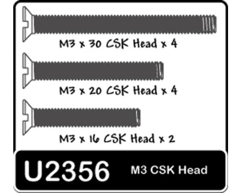 Tap to zoom SPEED PACK - M3x16-30 Csk Screws pk12