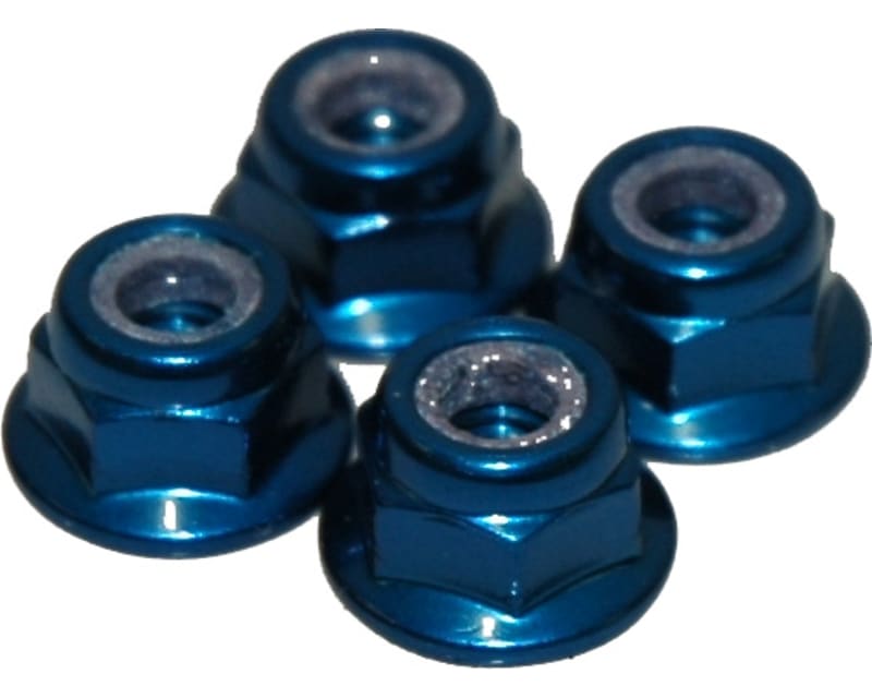 M4 Nyloc Wheel Nut - Blue Alloy pk4